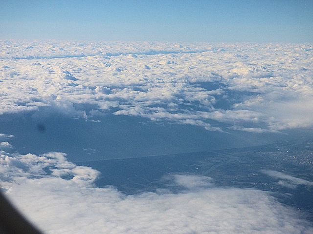 機内から見た日本海